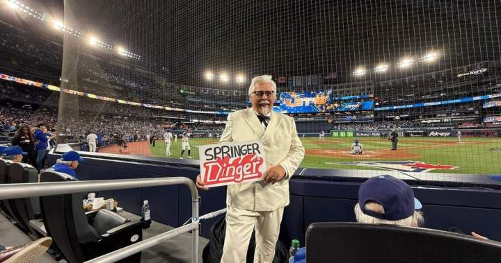 Was it Colonel Sanders at a Blue Jays game? Was it colonel sanders at a blue jays game?